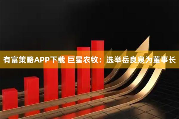 有富策略APP下载 巨星农牧：选举岳良泉为董事长
